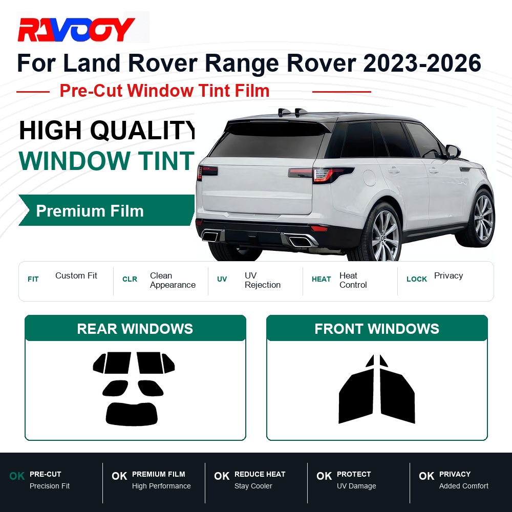 RAVOOY Precut Window Tint, Reu - Air Bubble Remover recension och pris