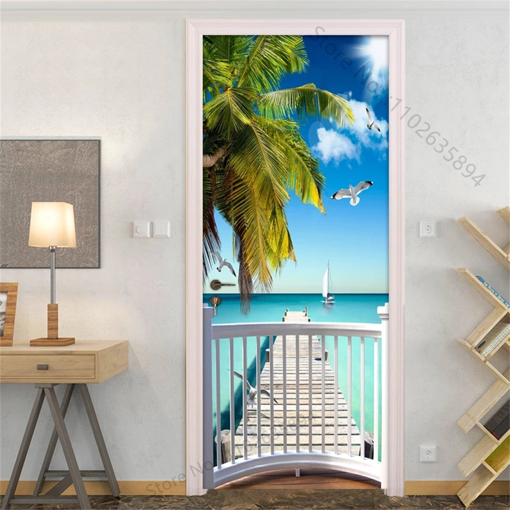 Natural Scenery Beach Waterfal - Full Cover Adhesive recension och pris