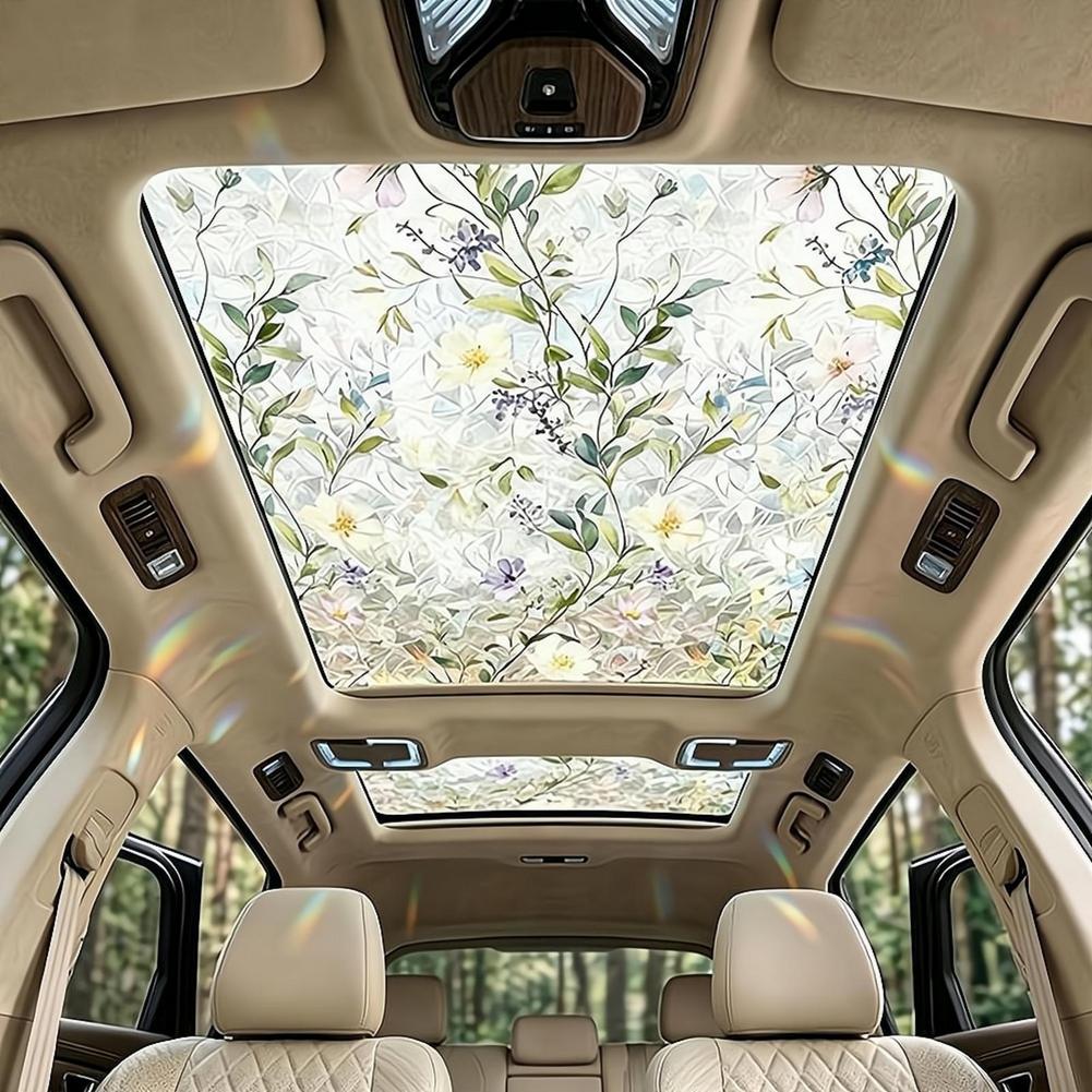 Floral Stained Glass Car Sunro - Glass Protector Auto recension och pris