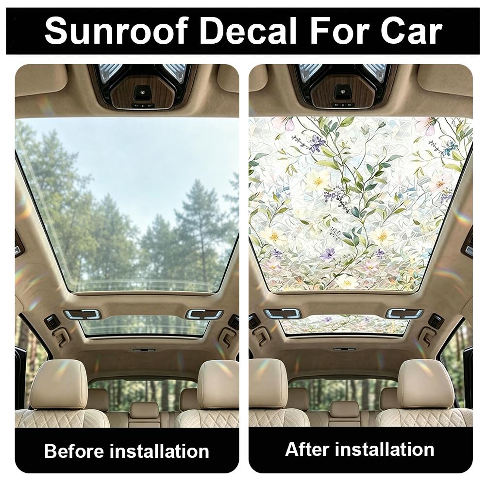 Floral Stained Glass Car Sunro - Glass Protector Auto recension och pris