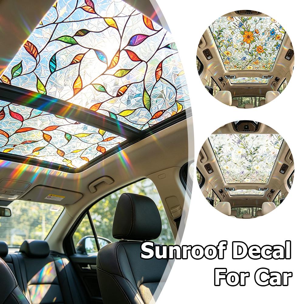 Floral Stained Glass Car Sunro - Glass Protector Auto recension och pris